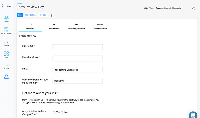 image of form preview in clive