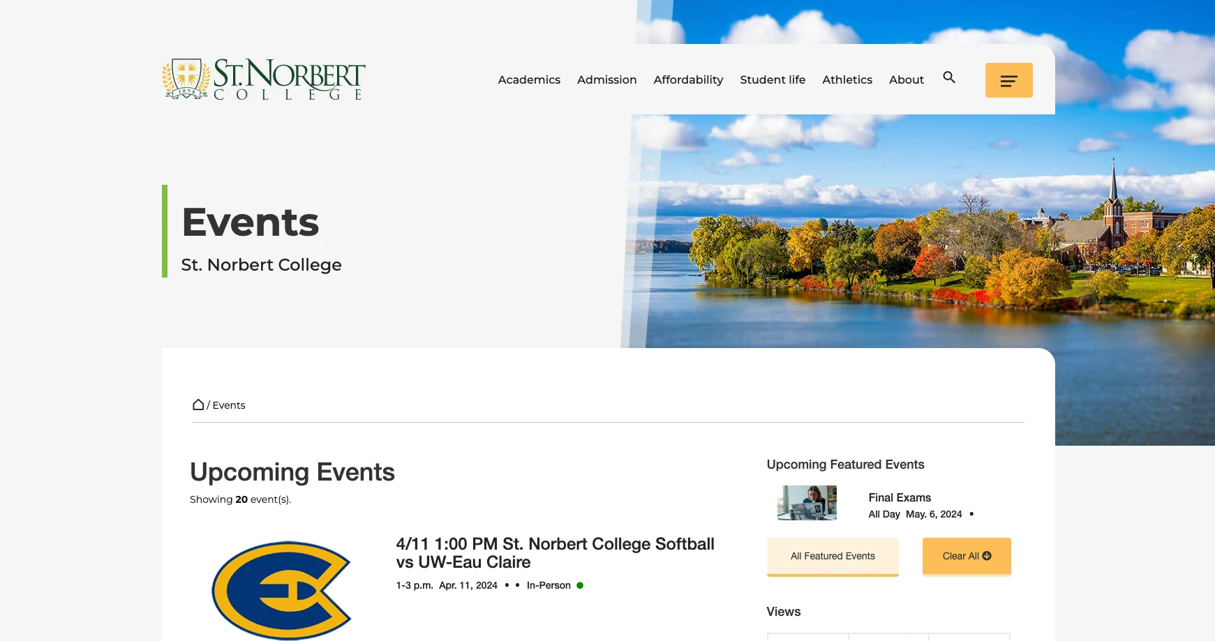 st. norbert college screenshot