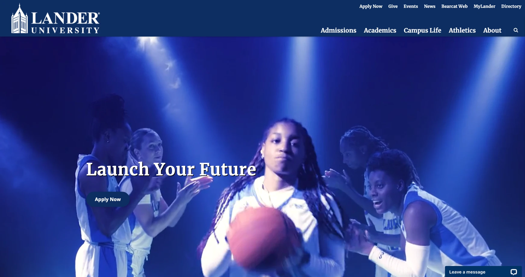 lander university homepage screenshot