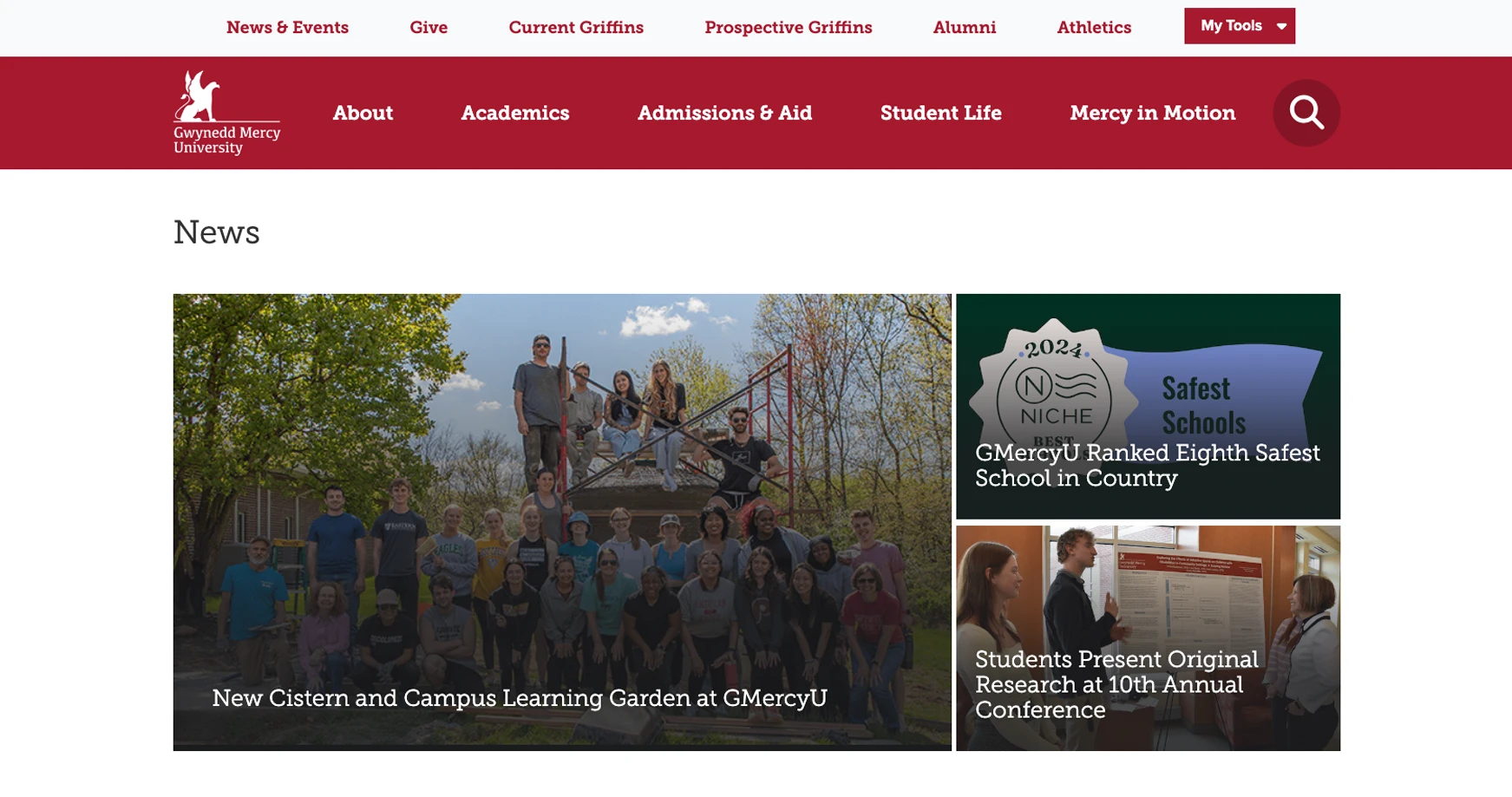 gwynedd mercy university newsroom screenshot