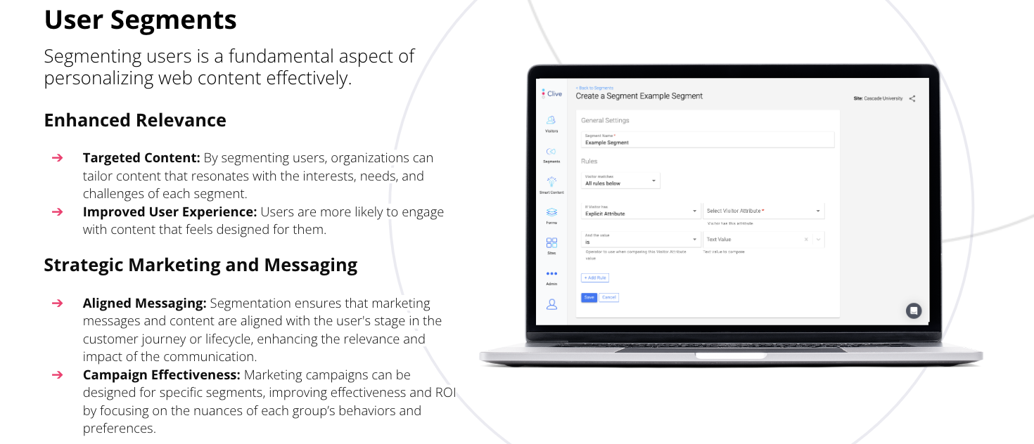 Segmenting users is a fundamental aspect of personalizing web content effectively. 