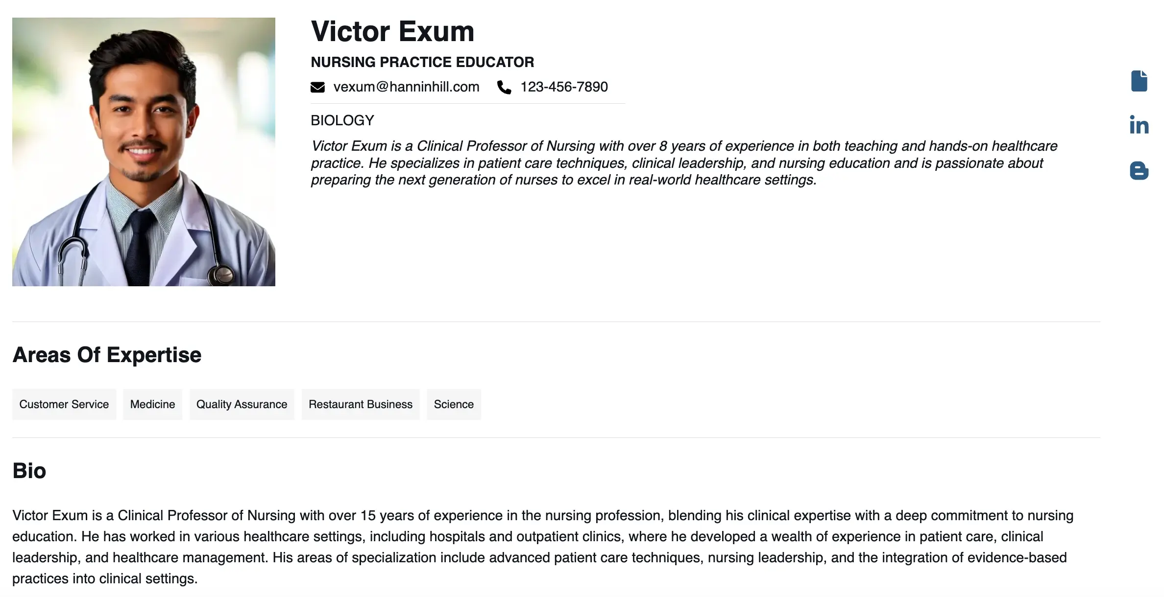 Professional headshot of Victor Exum, a clinical professor of nursing and nursing practice educator.