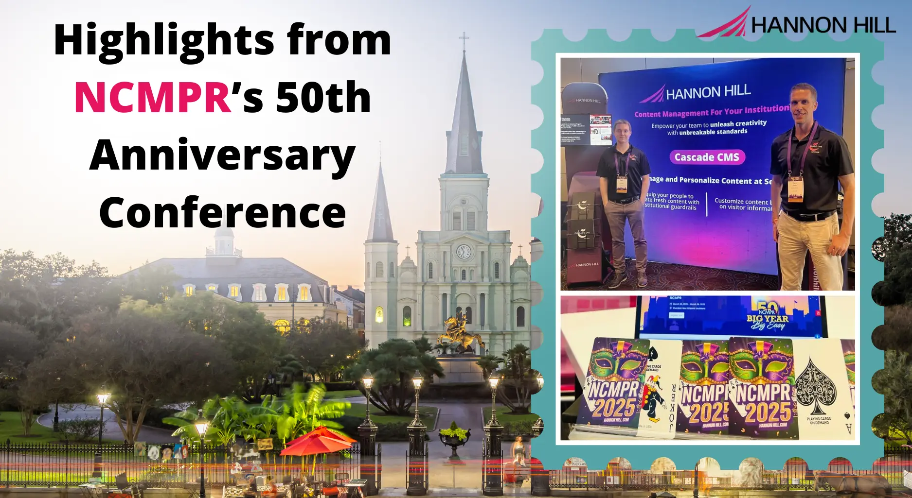 Highlights from NCmpr's 50th Anniversary Conference featuring a conference booth display and promotional materials.