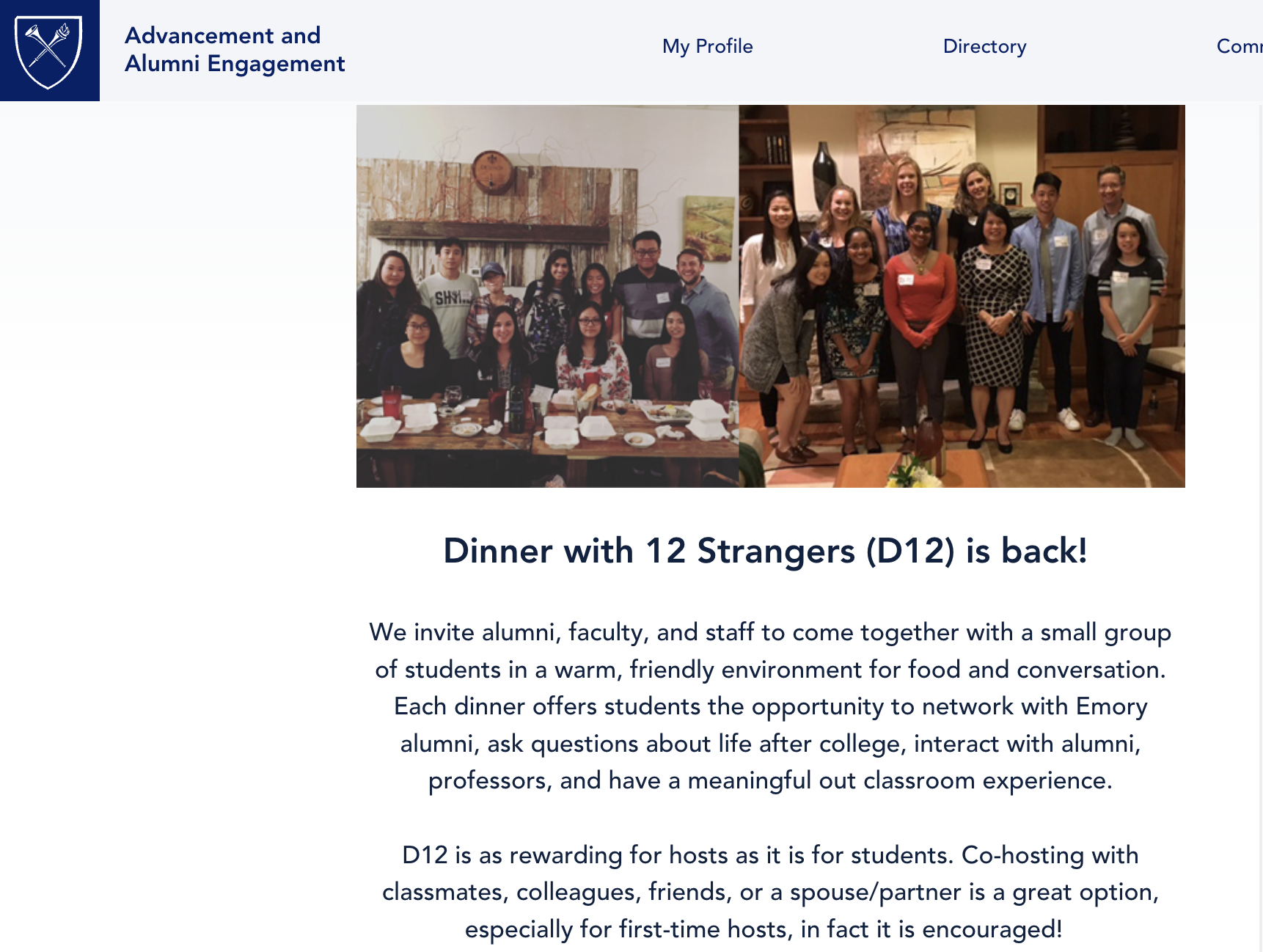 Blog post image 3 - 8 ways to engage alumni -  Host Alumni Events - Emory