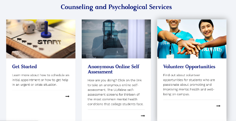 Emory University Counseling Services Screenshot