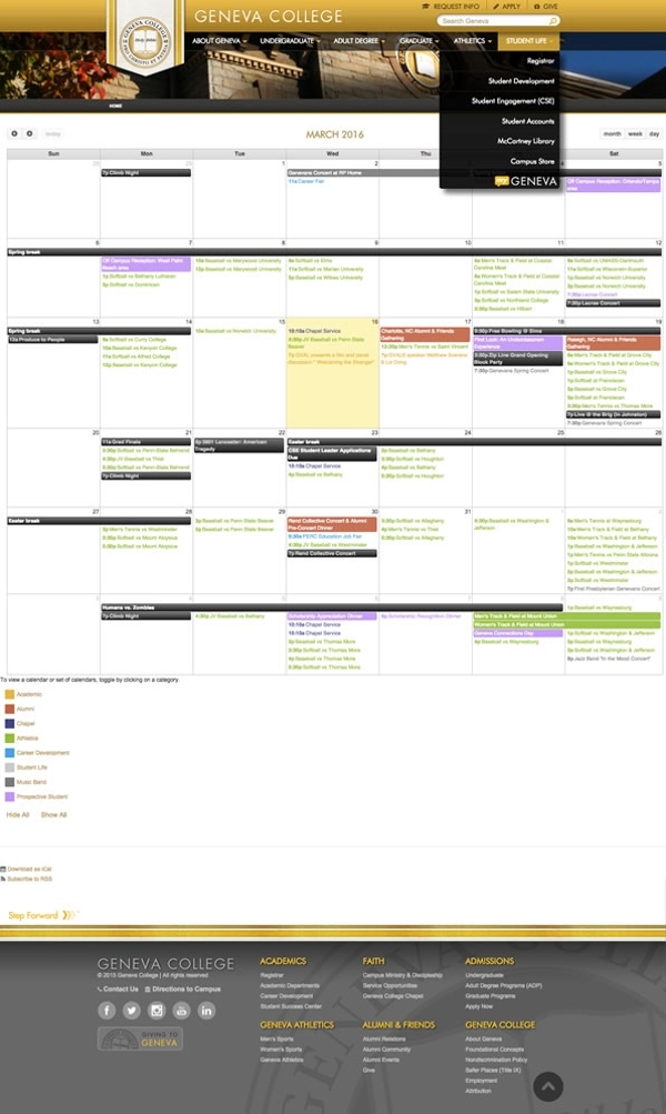 Geneva College Calendar